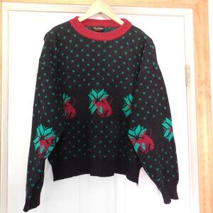 Vintage Playboy Sweater Black Western Rodeo‎ Crewneck Pullover Adult Size Large